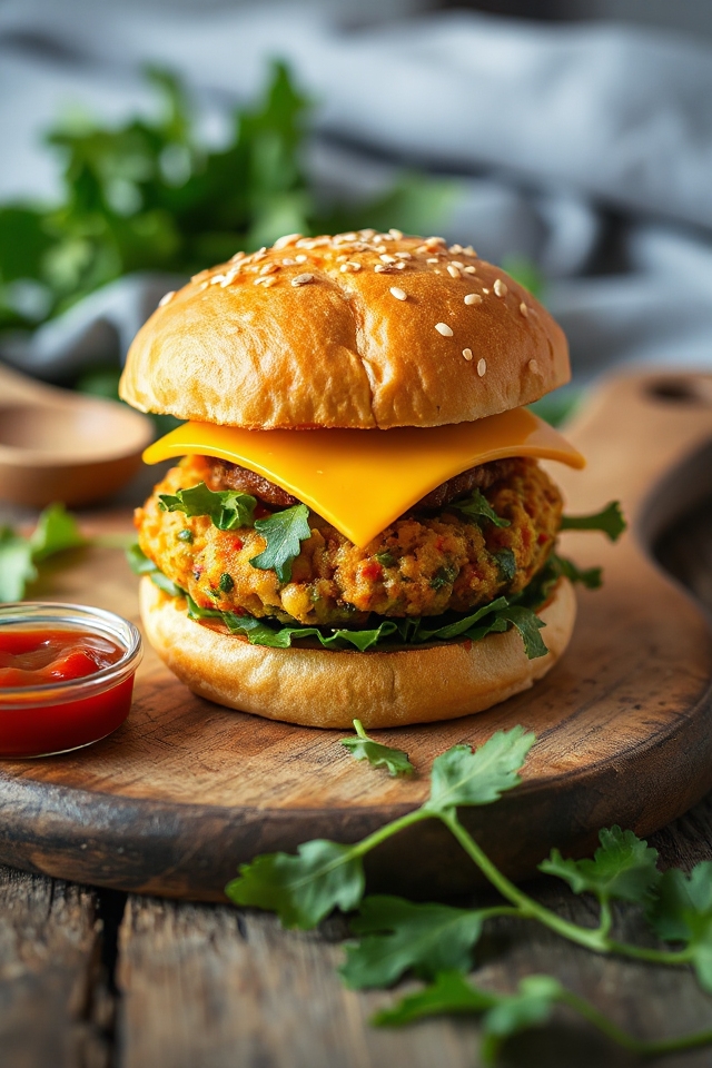 chickpea burger cooking process