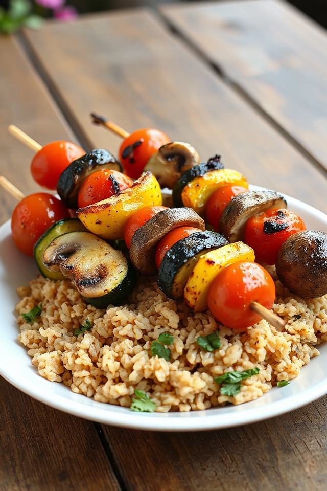 colorful vegetarian kebab delights