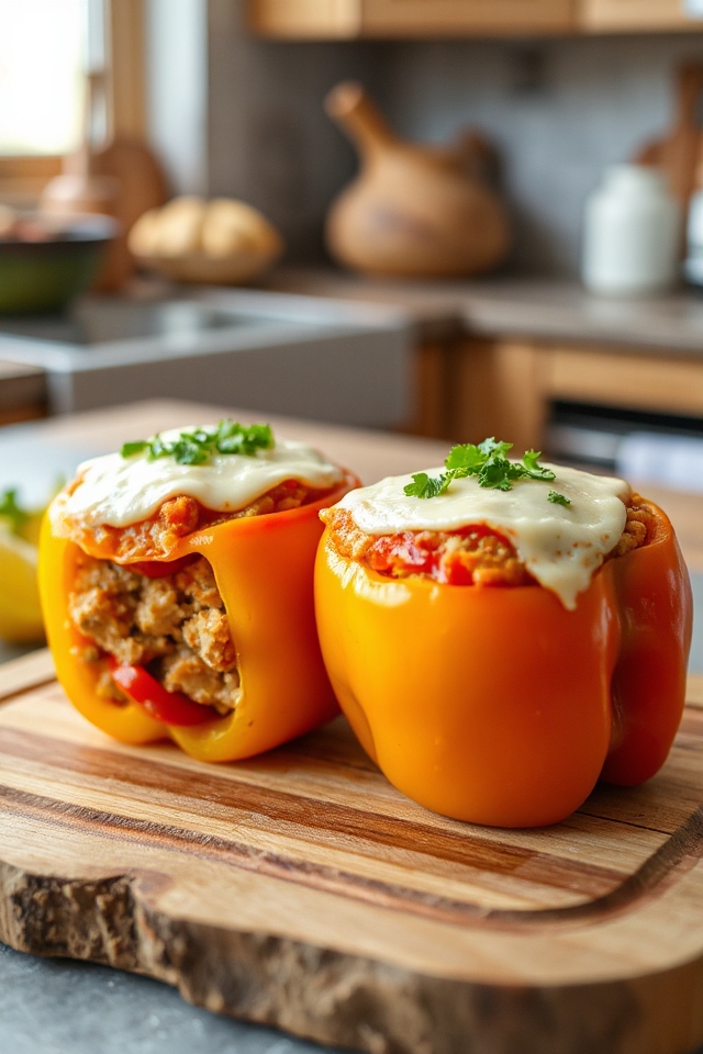 colorful vegetarian stuffed peppers