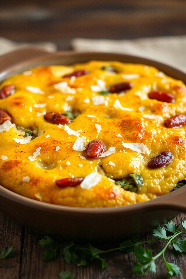 comforting vegetarian polenta casserole