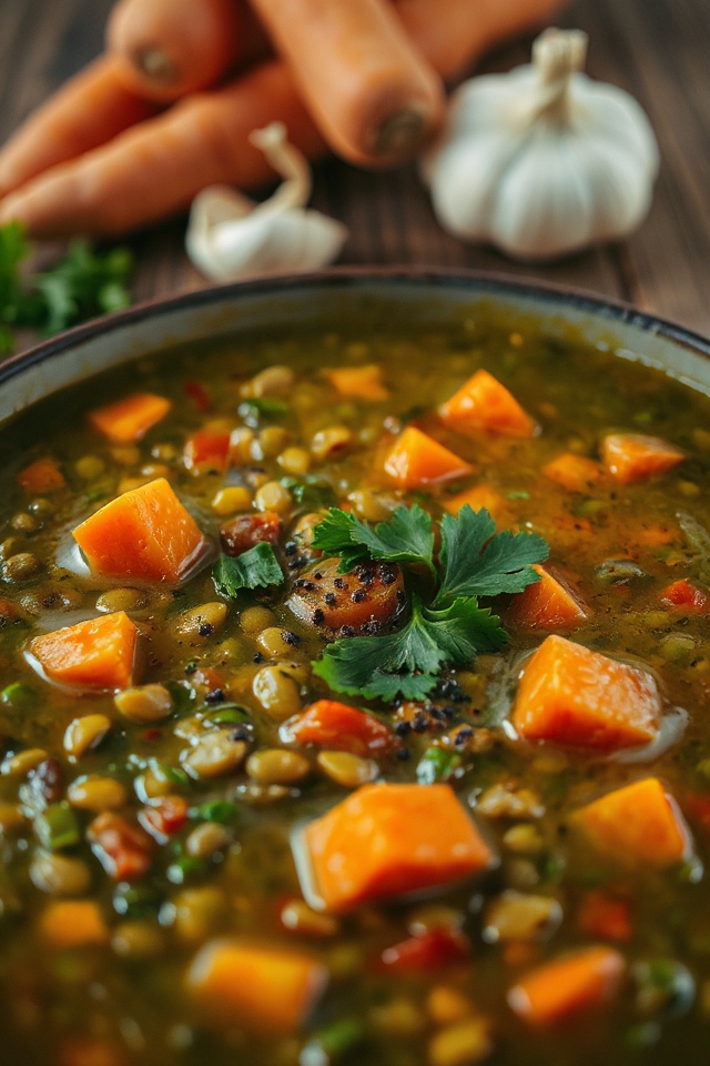 cozy vegetarian lentil soup