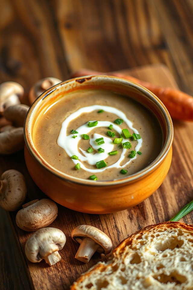 cozy vegetarian mushroom soup