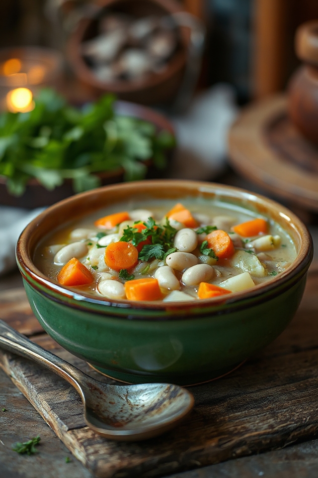 cozy vegetarian white bean soup