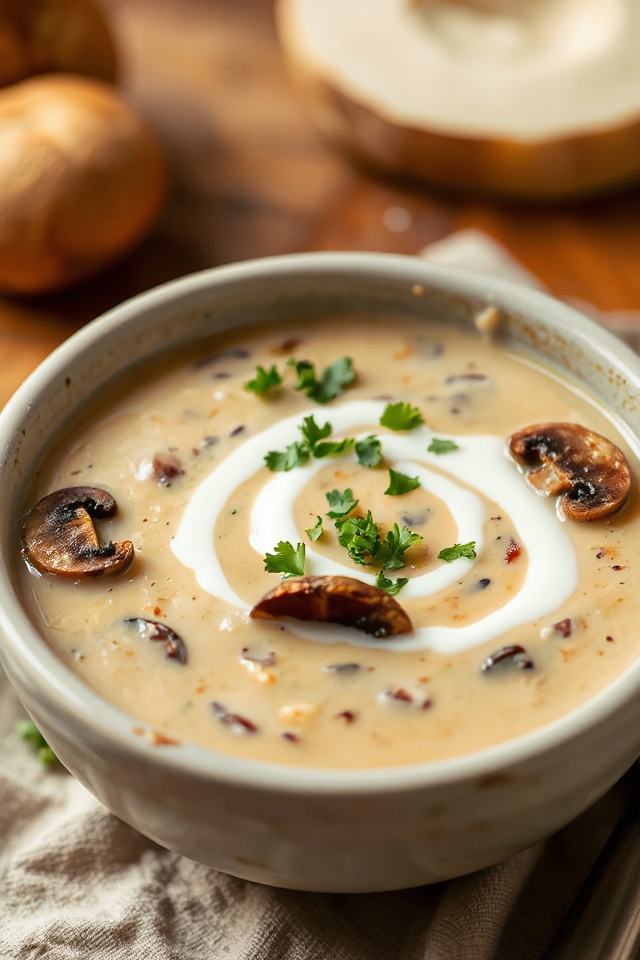 creamy vegetarian mushroom soup