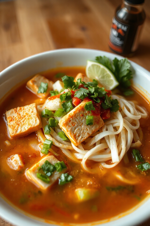 delicious vegetarian pho preparation