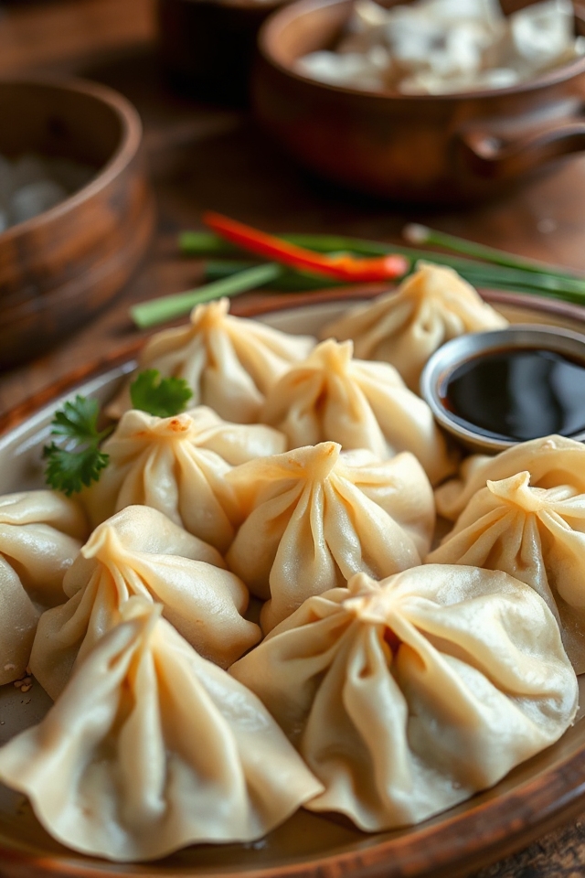 delicious vegetarian steamed dumplings