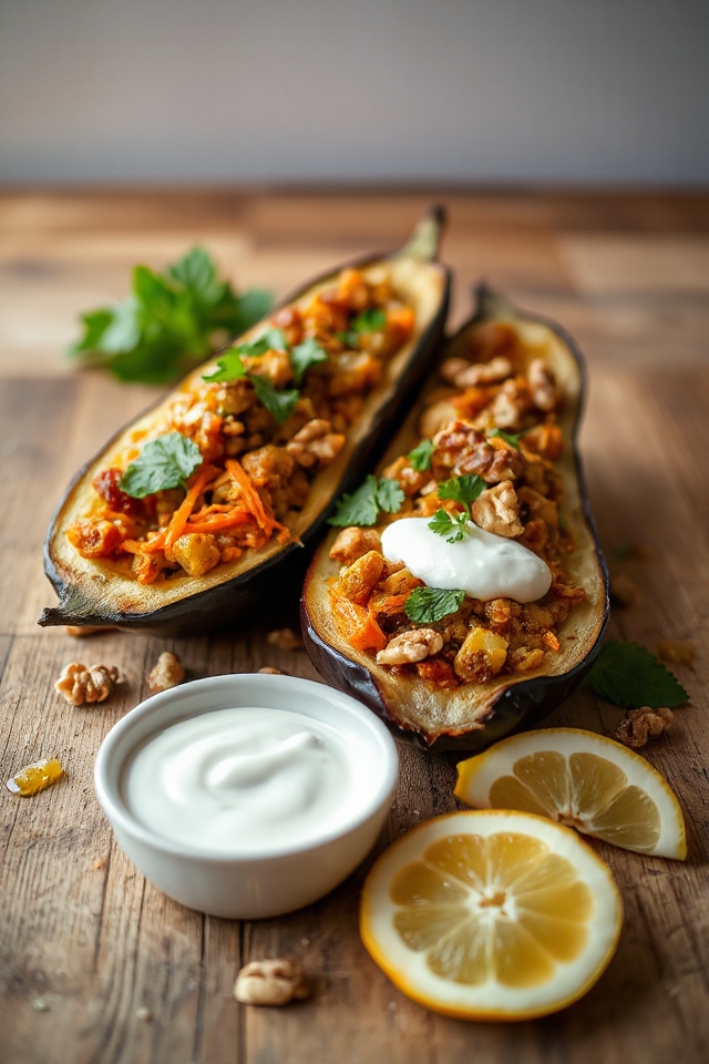 delicious vegetarian stuffed eggplant