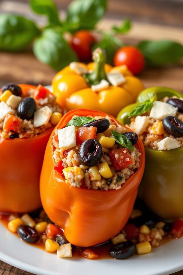 delicious vegetarian stuffed peppers