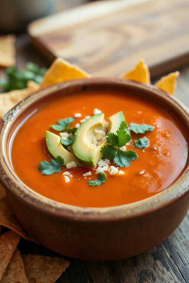 delicious vegetarian tortilla soup