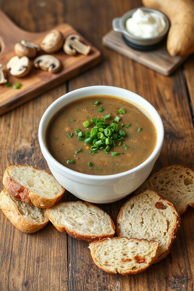 hearty vegetarian mushroom soup