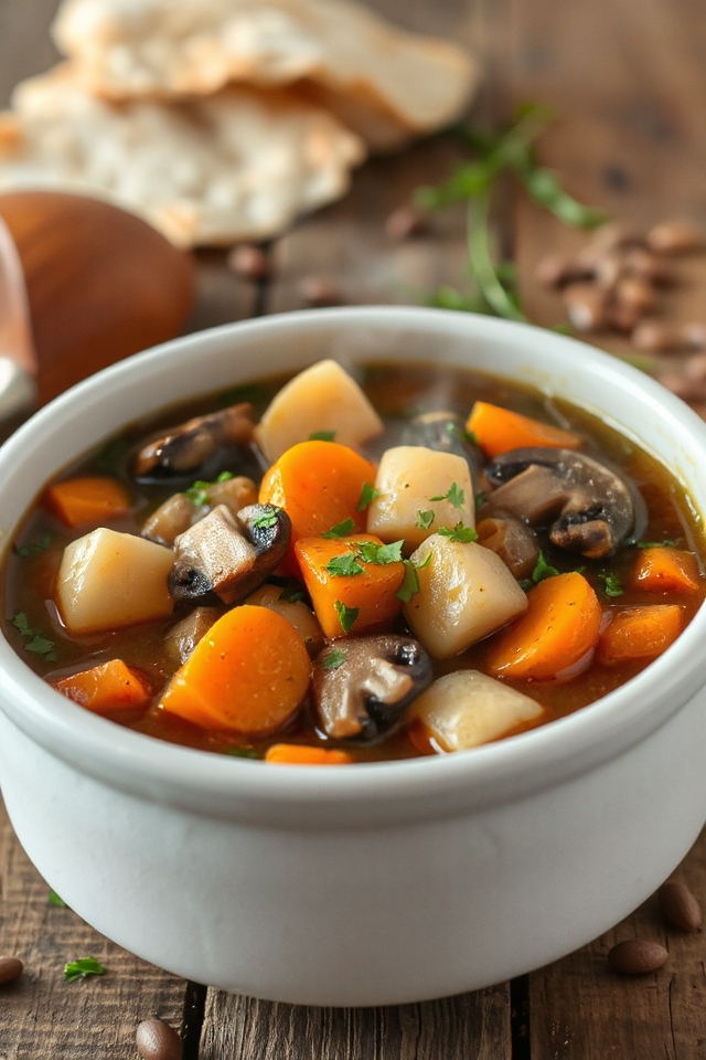 hearty vegetarian stew preparation