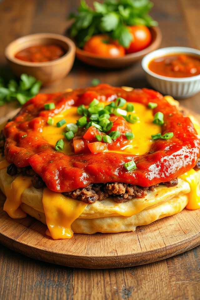 layered vegetarian taco pie