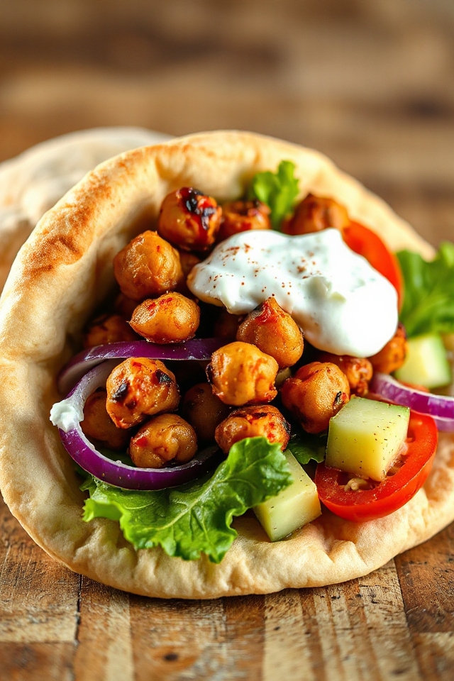 roasted chickpea gyros recipe