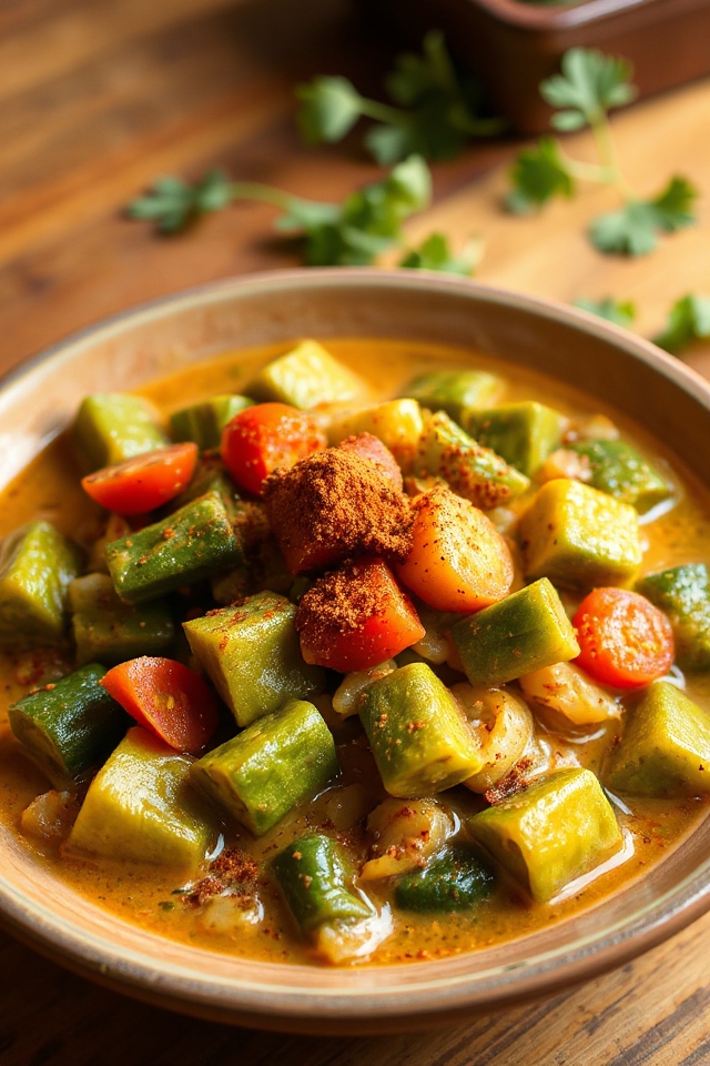 saut okra spice simmer