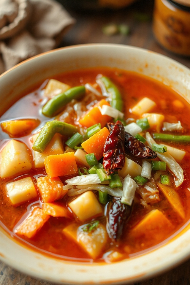sizzling veggie soup creation