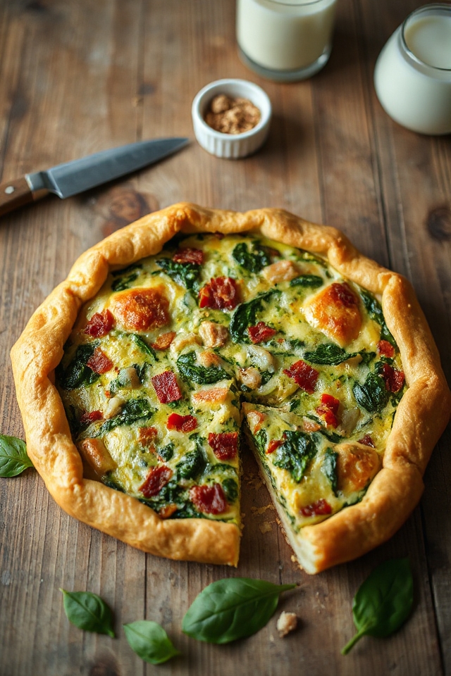 spinach filled vegetarian quiche recipe