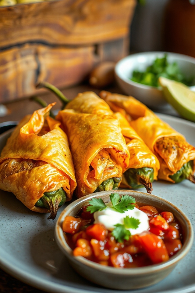 stuffed chiles in phyllo