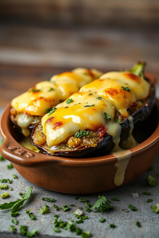 stuffed eggplant with cheese