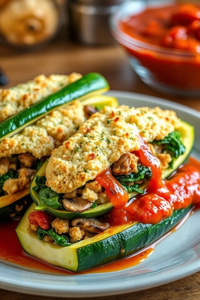 stuffed zucchini with vegetables