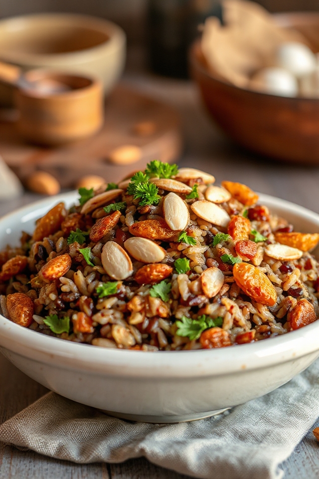 toasted almonds enhance pilaf