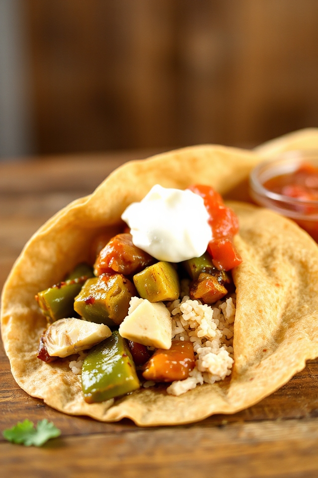 vegetarian artichoke fajitas preparation
