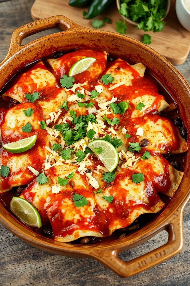 vegetarian black bean enchiladas