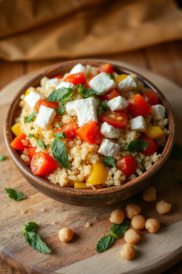 vegetarian couscous with feta