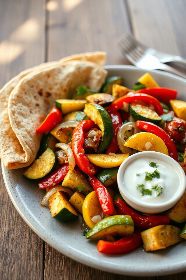 vegetarian fajita feast preparation