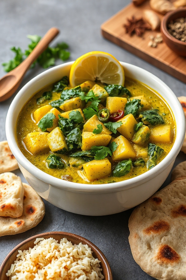 vegetarian indian green curry