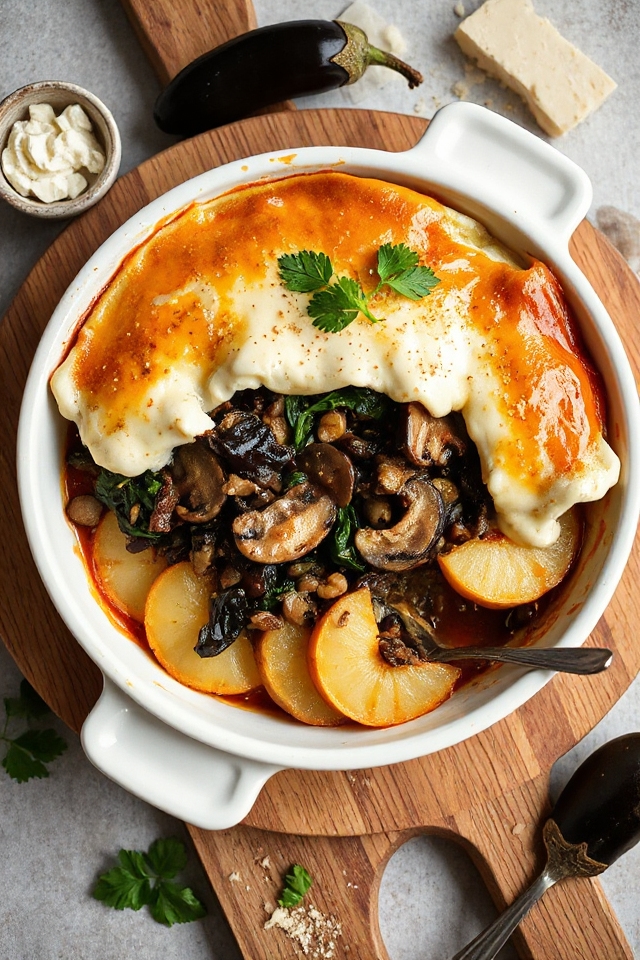 vegetarian moussaka cooking instructions