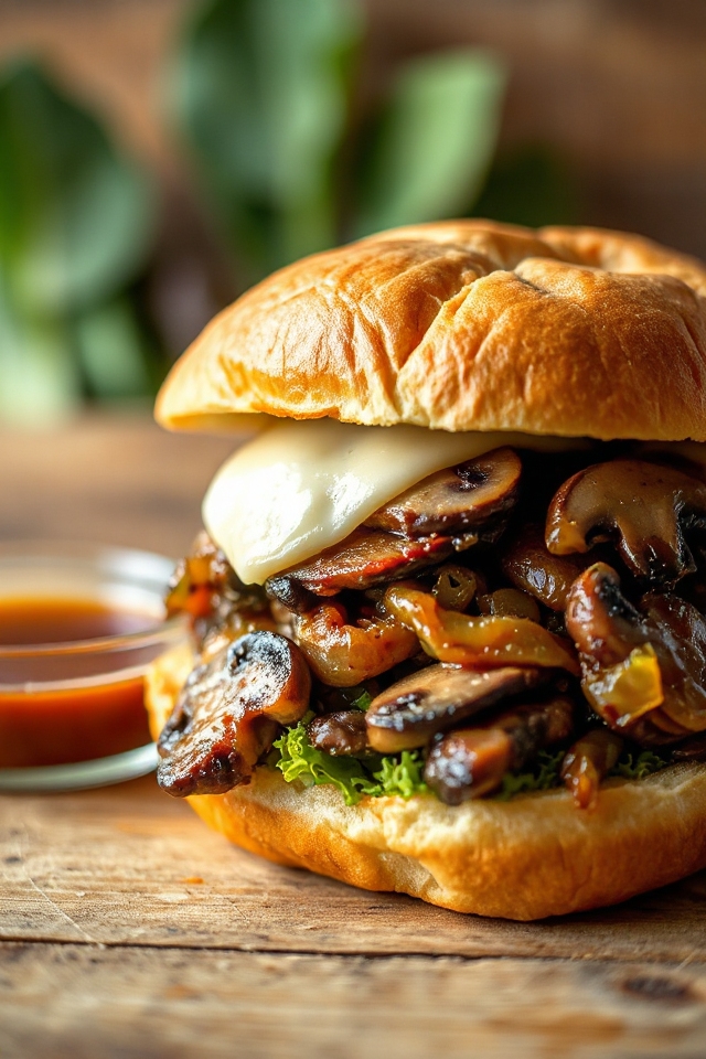 vegetarian mushroom french dip