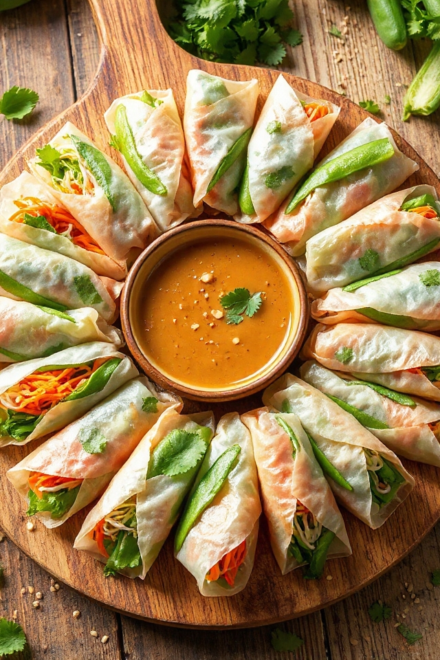 vegetarian rice paper rolls