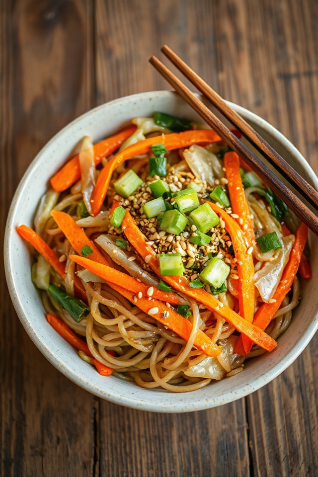 vegetarian stir fried noodle dish