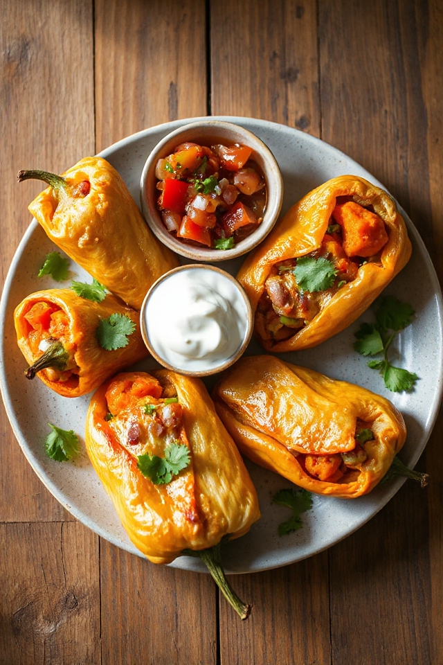 vegetarian stuffed chili peppers
