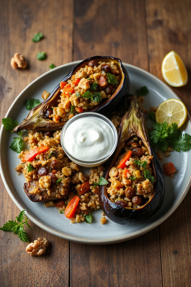 vegetarian stuffed eggplant recipe