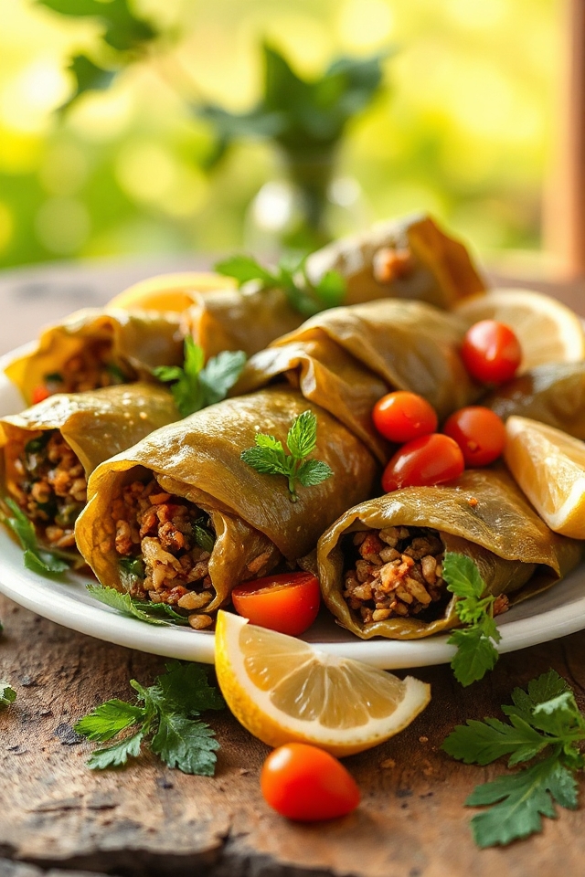 vegetarian stuffed grape leaves