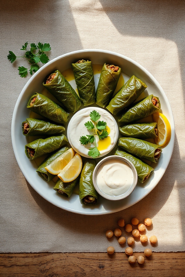 vegetarian stuffed grape leaves
