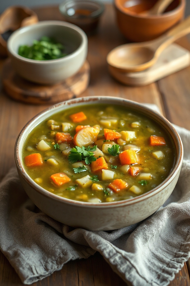 warm hearty vegetarian soup